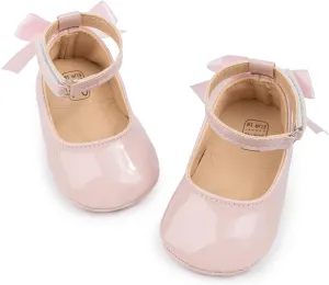 CENCIRILY Infant Baby Girls Mary Jane Flats Non Slip Soft Sole Prewalker Princess Wedding Dress Shoes