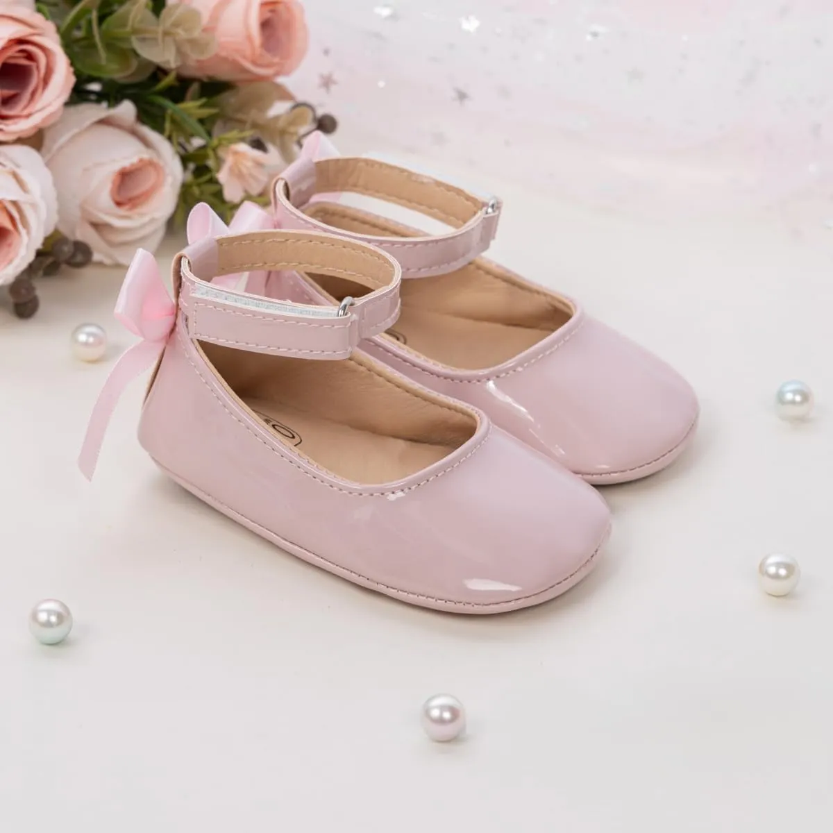 CENCIRILY Infant Baby Girls Mary Jane Flats Non Slip Soft Sole Prewalker Princess Wedding Dress Shoes