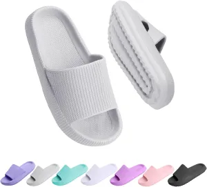 Cloud Slides for Kids,Girls Boys Comfy Thick Sole Pillow Slippers Non-Slip Shower Bathroom Sandals Summer Beach Shoes for Little/Big Kids