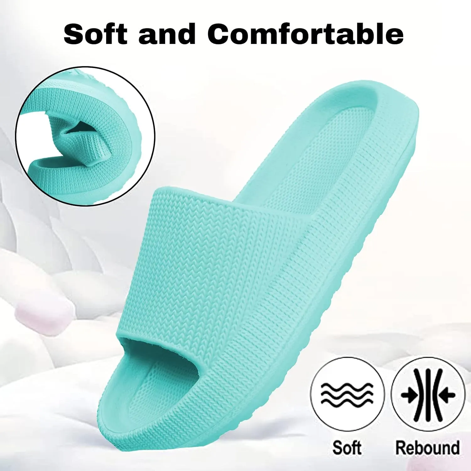 Cloud Slides for Kids,Girls Boys Comfy Thick Sole Pillow Slippers Non-Slip Shower Bathroom Sandals Summer Beach Shoes for Little/Big Kids