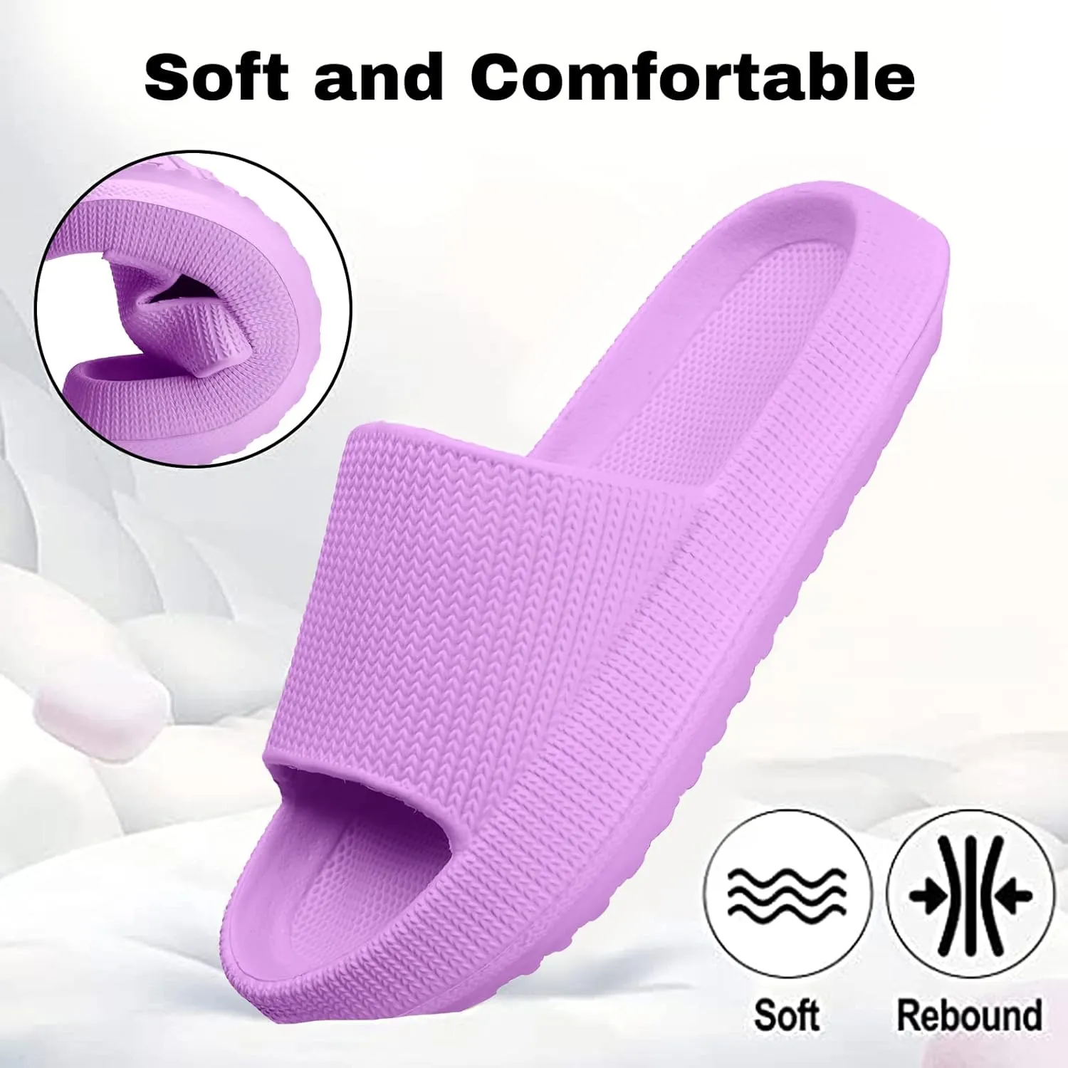 Cloud Slides for Kids,Girls Boys Comfy Thick Sole Pillow Slippers Non-Slip Shower Bathroom Sandals Summer Beach Shoes for Little/Big Kids