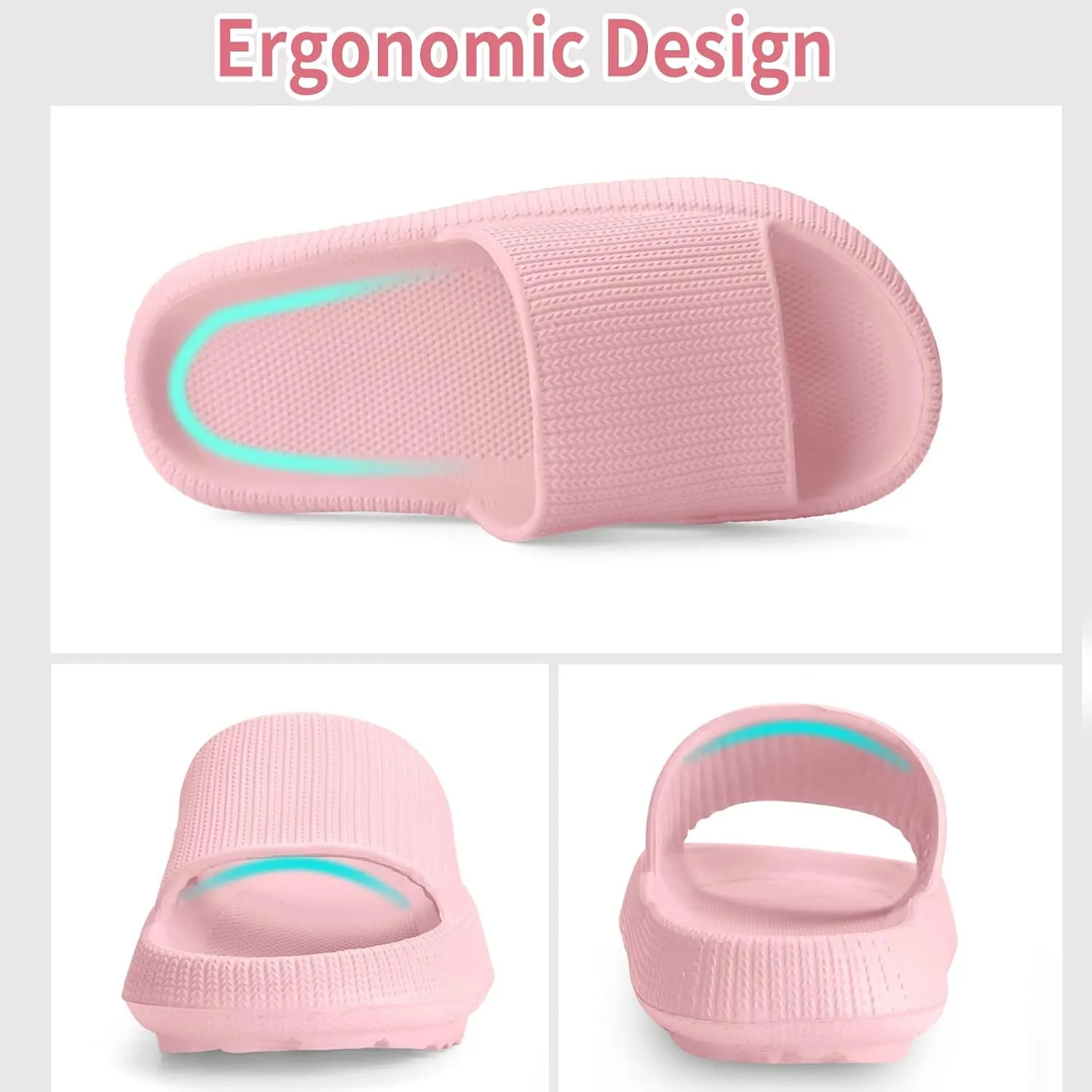 Cloud Slides for Kids,Girls Boys Comfy Thick Sole Pillow Slippers Non-Slip Shower Bathroom Sandals Summer Beach Shoes for Little/Big Kids