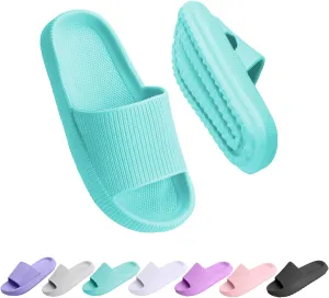 Cloud Slides for Kids,Girls Boys Comfy Thick Sole Pillow Slippers Non-Slip Shower Bathroom Sandals Summer Beach Shoes for Little/Big Kids