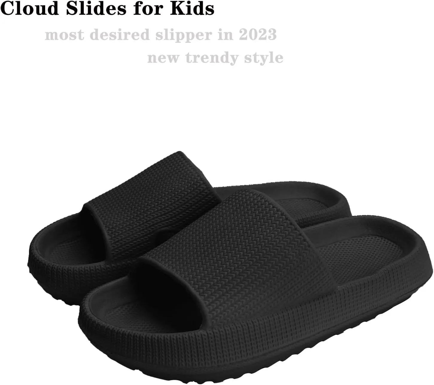 Cloud Slides for Kids,Girls Boys Comfy Thick Sole Pillow Slippers Non-Slip Shower Bathroom Sandals Summer Beach Shoes for Little/Big Kids