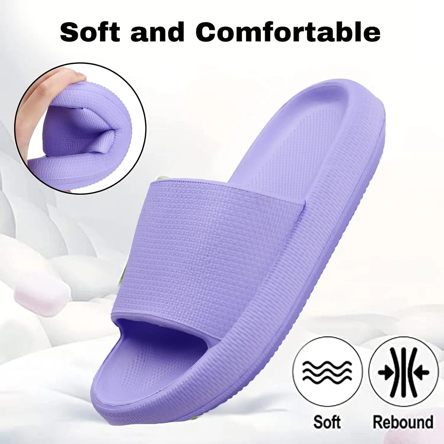 Cloud Slides for Kids,Girls Boys Comfy Thick Sole Pillow Slippers Non-Slip Shower Bathroom Sandals Summer Beach Shoes for Little/Big Kids