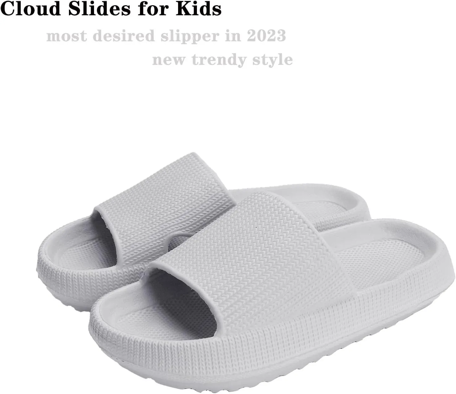 Cloud Slides for Kids,Girls Boys Comfy Thick Sole Pillow Slippers Non-Slip Shower Bathroom Sandals Summer Beach Shoes for Little/Big Kids
