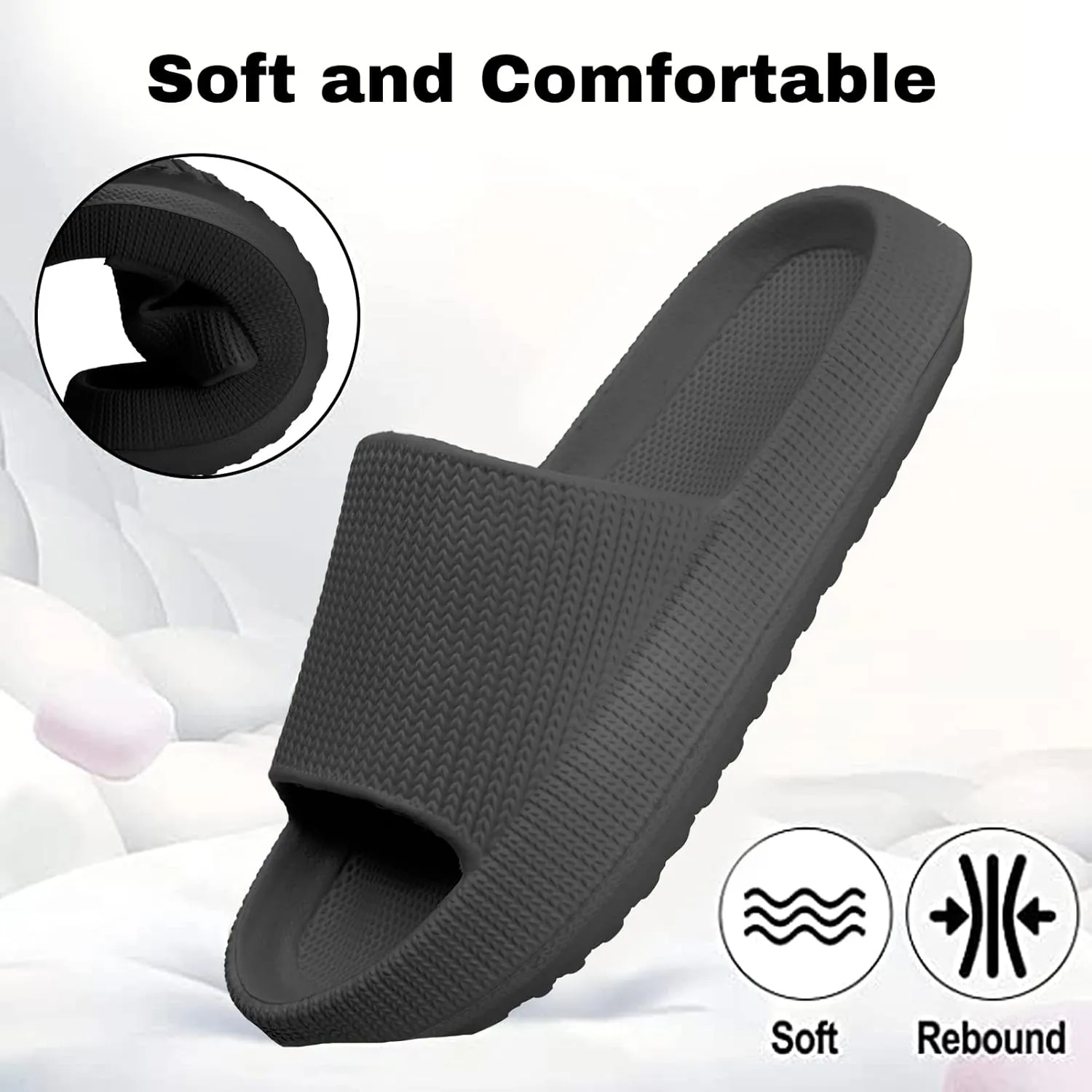 Cloud Slides for Kids,Girls Boys Comfy Thick Sole Pillow Slippers Non-Slip Shower Bathroom Sandals Summer Beach Shoes for Little/Big Kids