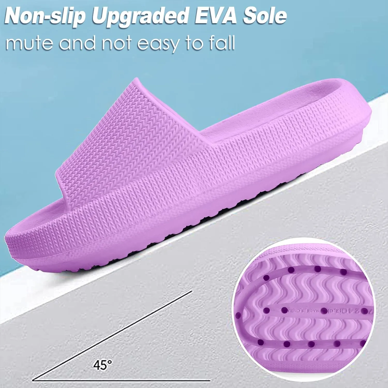 Cloud Slides for Kids,Girls Boys Comfy Thick Sole Pillow Slippers Non-Slip Shower Bathroom Sandals Summer Beach Shoes for Little/Big Kids