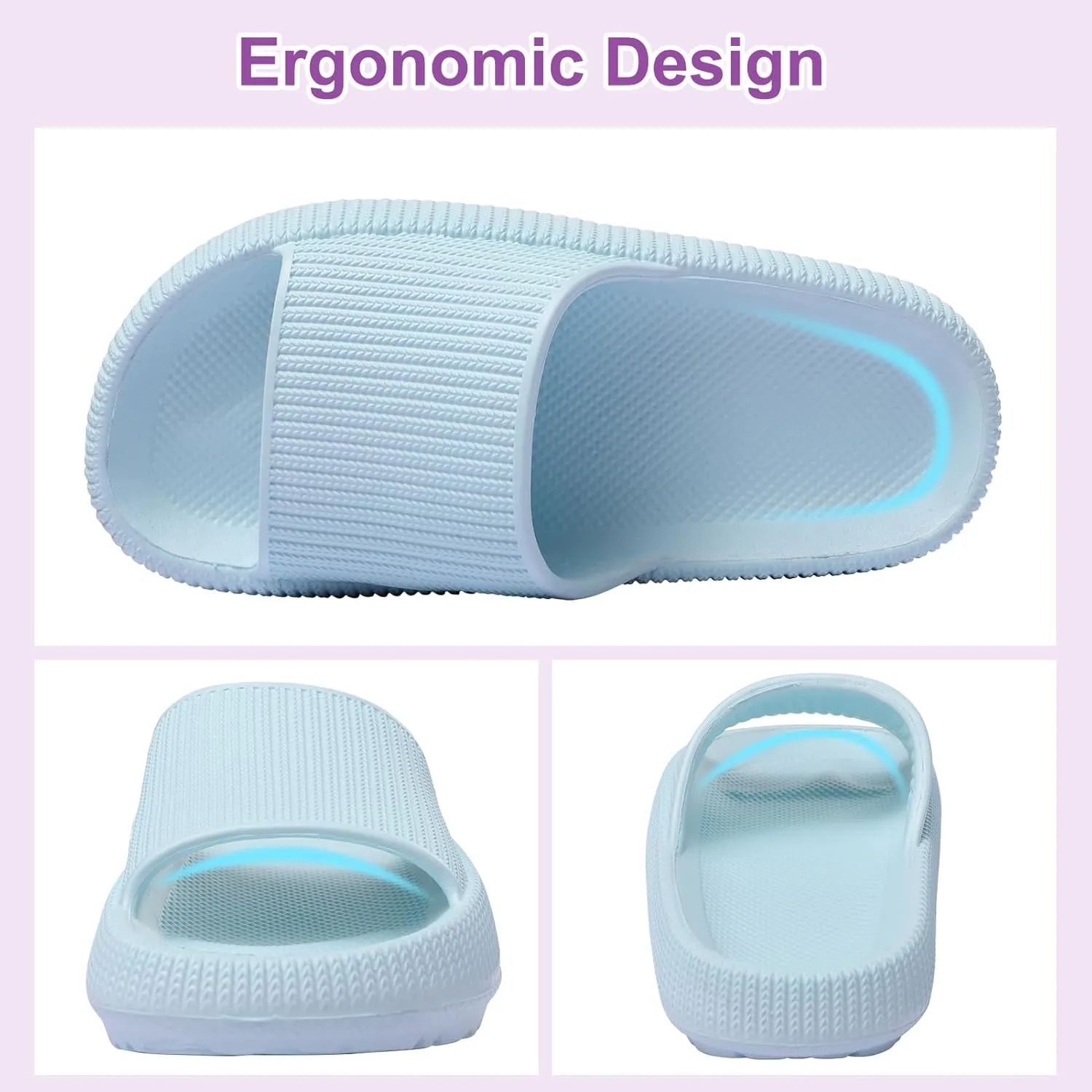 Cloud Slides for Kids,Girls Boys Comfy Thick Sole Pillow Slippers Non-Slip Shower Bathroom Sandals Summer Beach Shoes for Little/Big Kids
