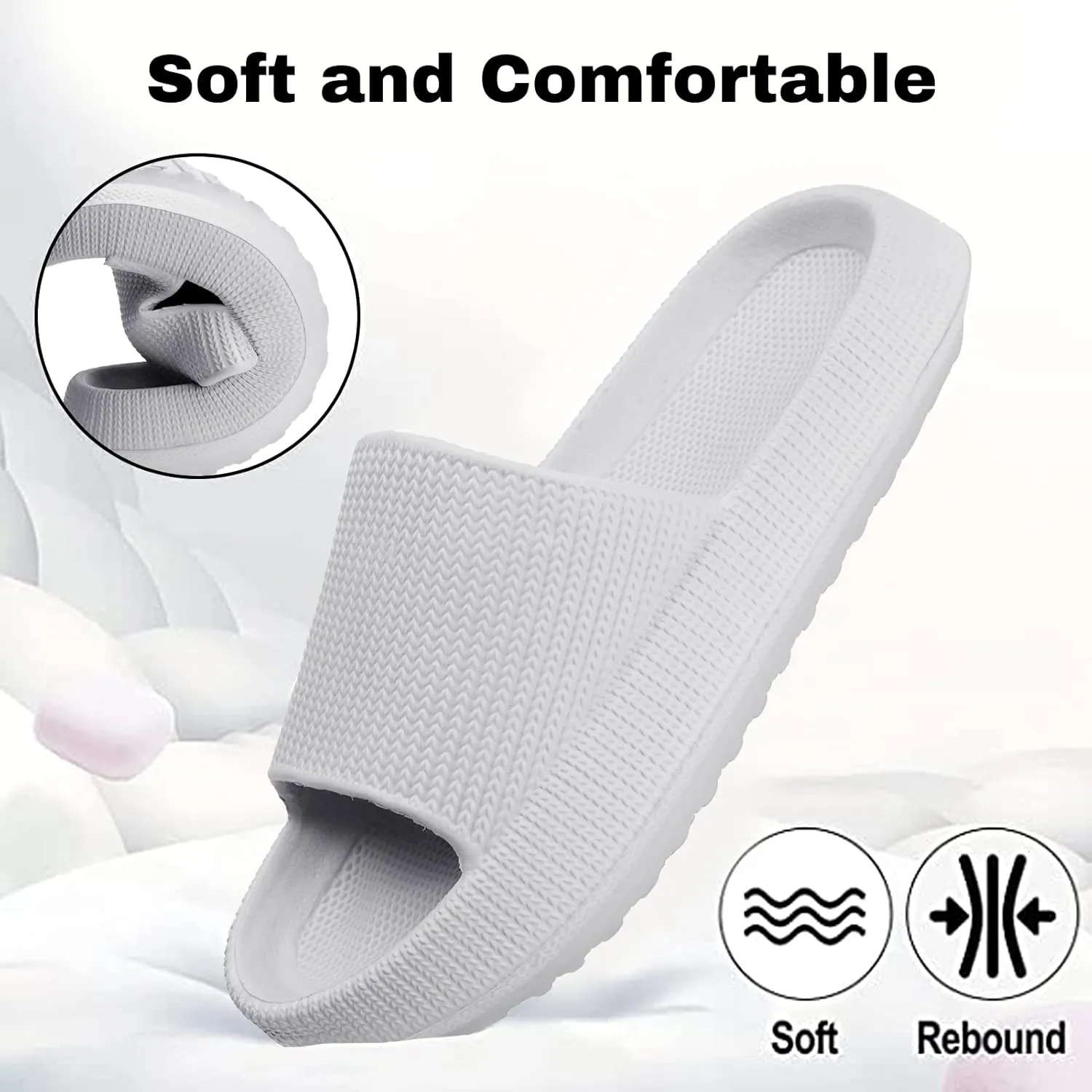 Cloud Slides for Kids,Girls Boys Comfy Thick Sole Pillow Slippers Non-Slip Shower Bathroom Sandals Summer Beach Shoes for Little/Big Kids