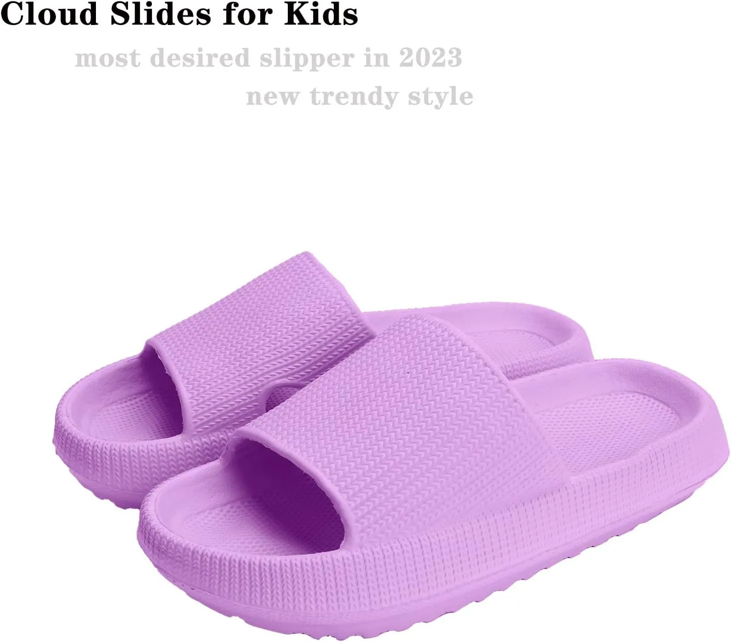 Cloud Slides for Kids,Girls Boys Comfy Thick Sole Pillow Slippers Non-Slip Shower Bathroom Sandals Summer Beach Shoes for Little/Big Kids