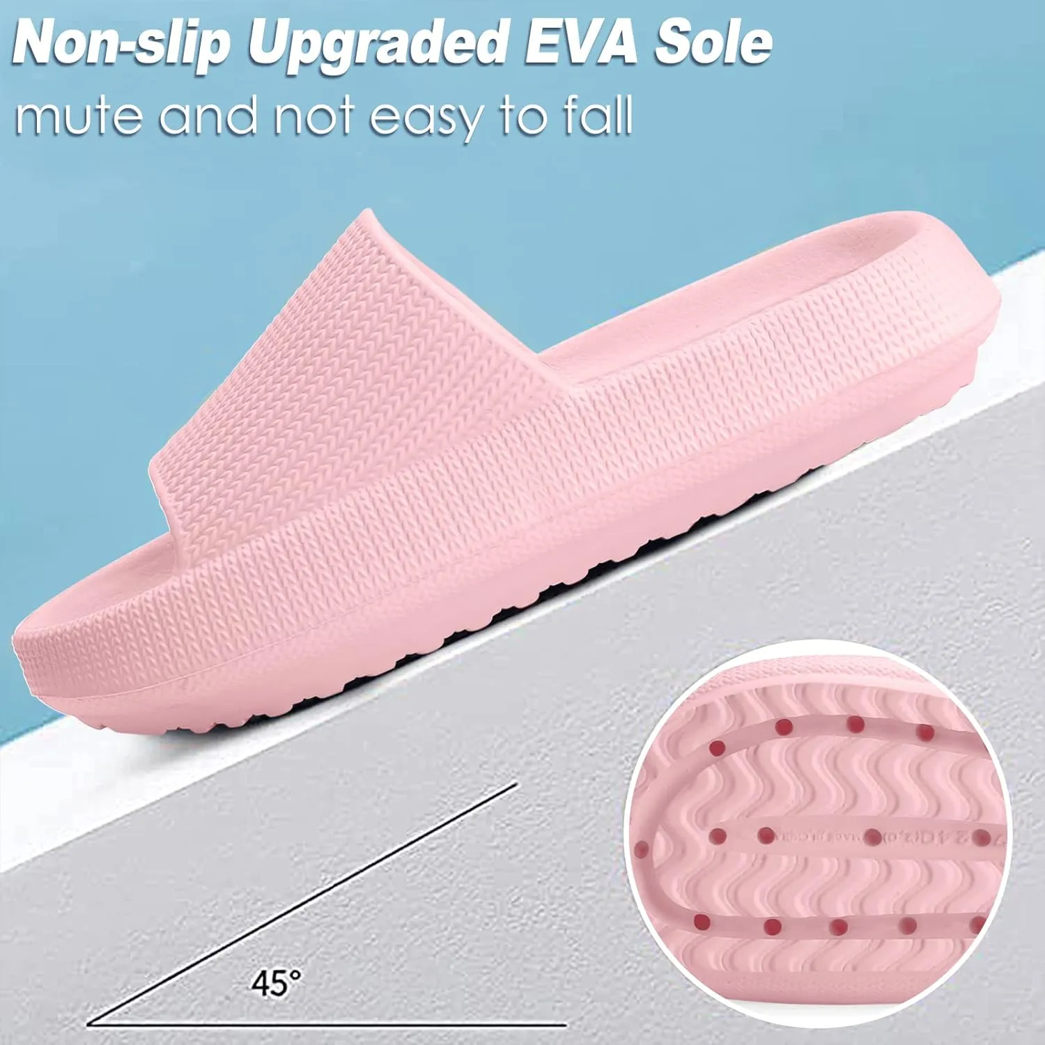 Cloud Slides for Kids,Girls Boys Comfy Thick Sole Pillow Slippers Non-Slip Shower Bathroom Sandals Summer Beach Shoes for Little/Big Kids