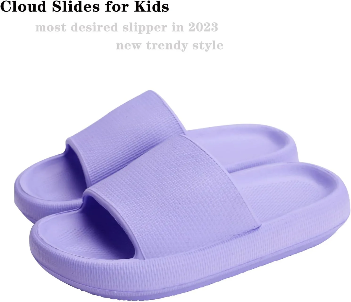 Cloud Slides for Kids,Girls Boys Comfy Thick Sole Pillow Slippers Non-Slip Shower Bathroom Sandals Summer Beach Shoes for Little/Big Kids
