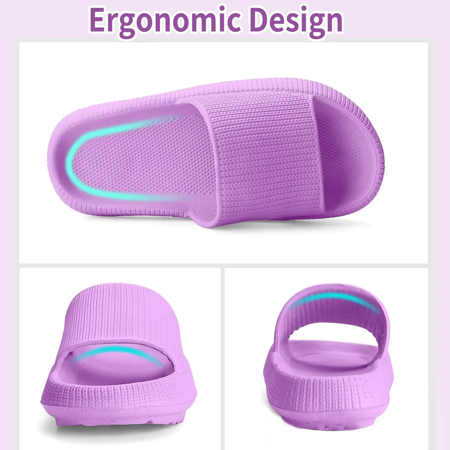 Cloud Slides for Kids,Girls Boys Comfy Thick Sole Pillow Slippers Non-Slip Shower Bathroom Sandals Summer Beach Shoes for Little/Big Kids