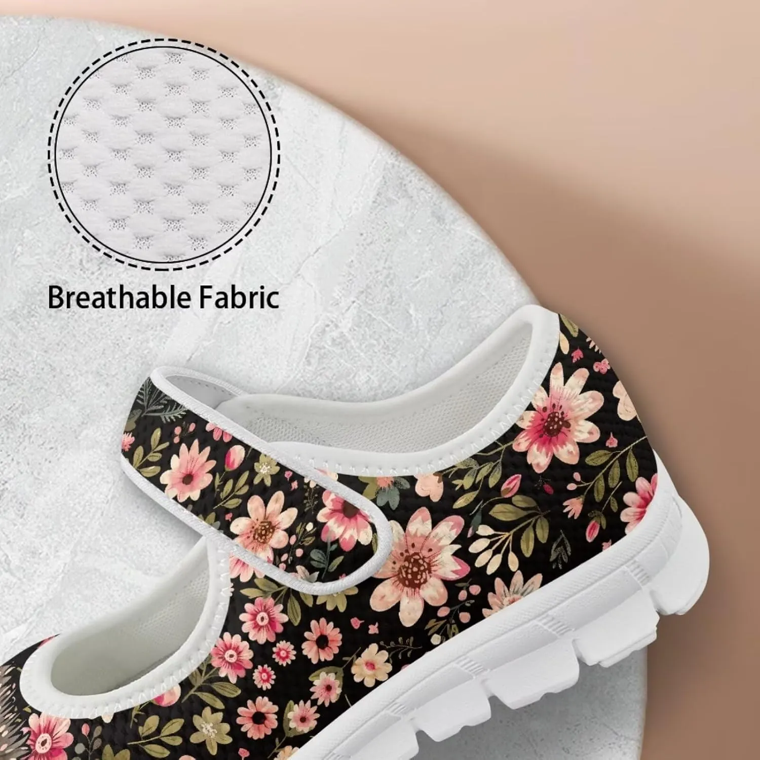 Coloranimal Flats for Women Mey Jane Shoes Womens Shoes Dressy Casual Slip On Shoes Buckle Strap Walking Shoes Mesh Ballet Flats White Sole