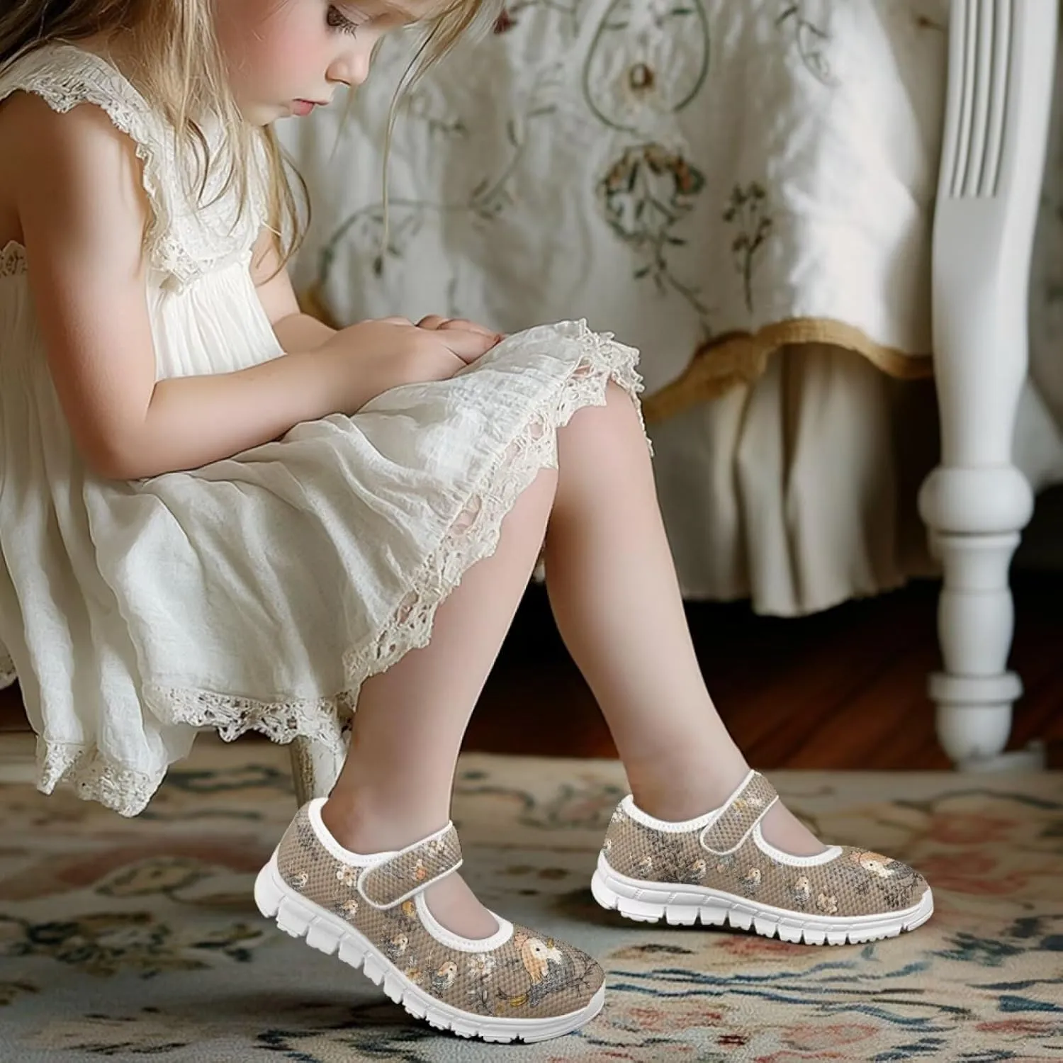 Coloranimal Girls Mary Jane Shoes Dance Shoes for Kids Princess Shoes Girls Ballet Dress Shoes Magic Sticker Mary Jane Flats