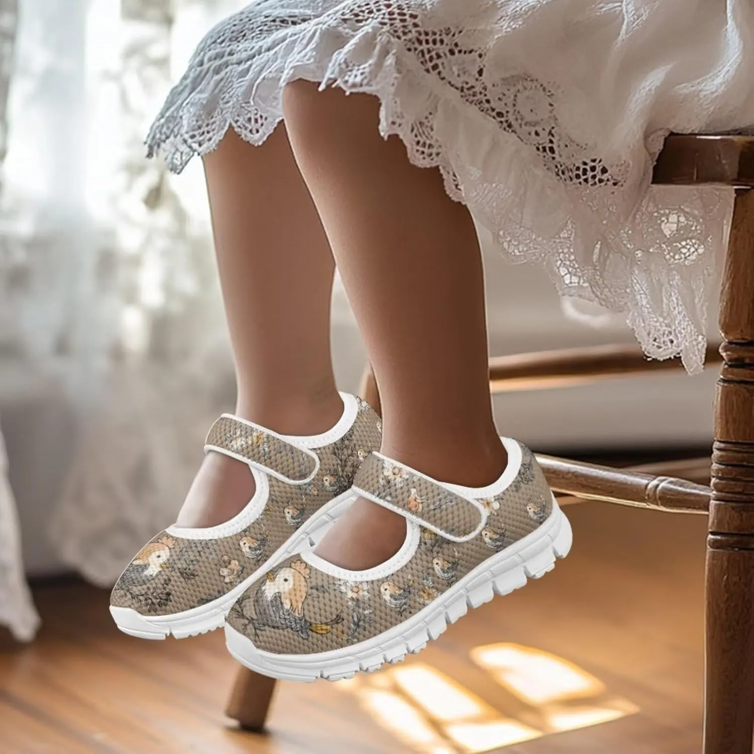 Coloranimal Girls Mary Jane Shoes Dance Shoes for Kids Princess Shoes Girls Ballet Dress Shoes Magic Sticker Mary Jane Flats