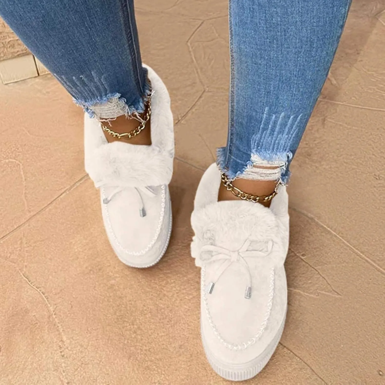 Corashoes Casual Fashion Flat Boots Cute Warm Winter Durable Shoes Womens Snow Boots Loafer Flats Platform Shoes for Women