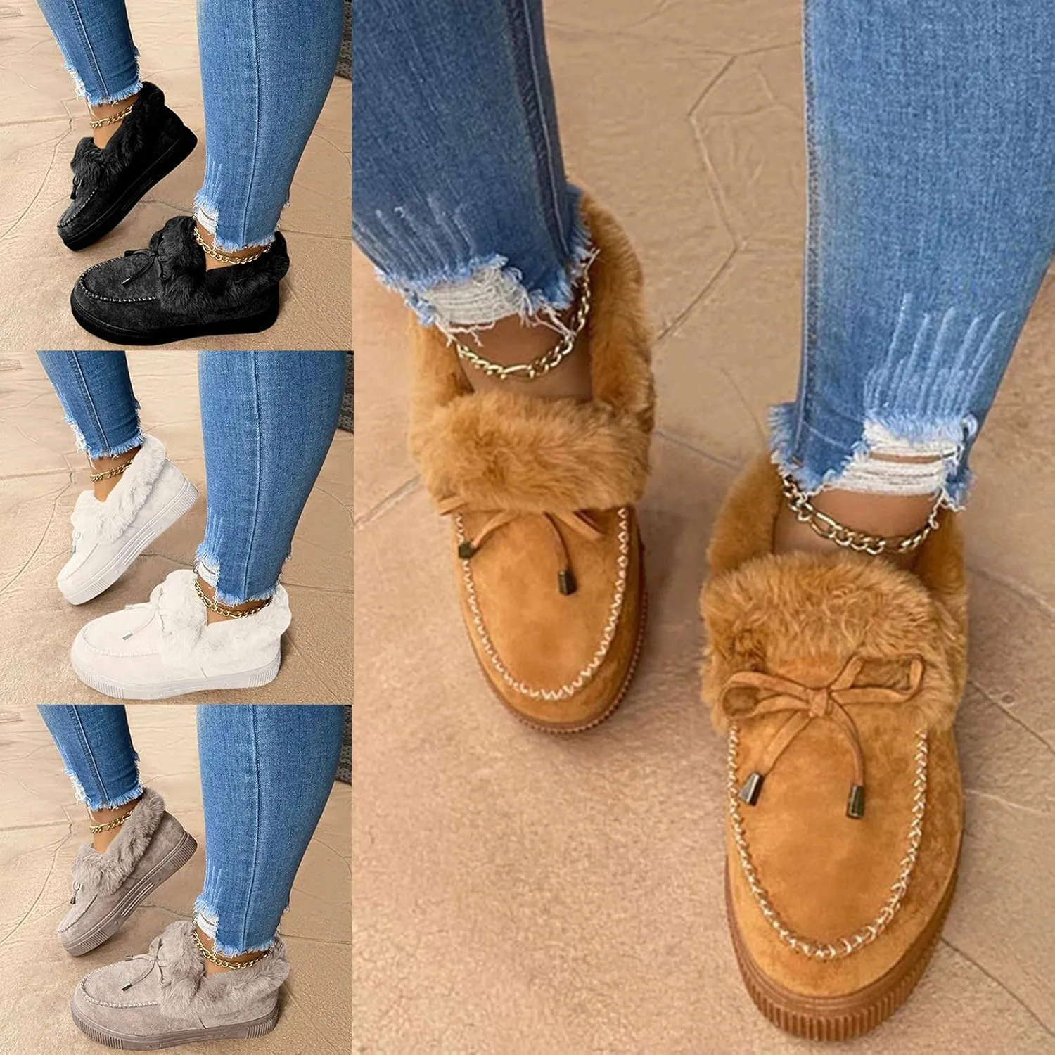 Corashoes Casual Fashion Flat Boots Cute Warm Winter Durable Shoes Womens Snow Boots Loafer Flats Platform Shoes for Women
