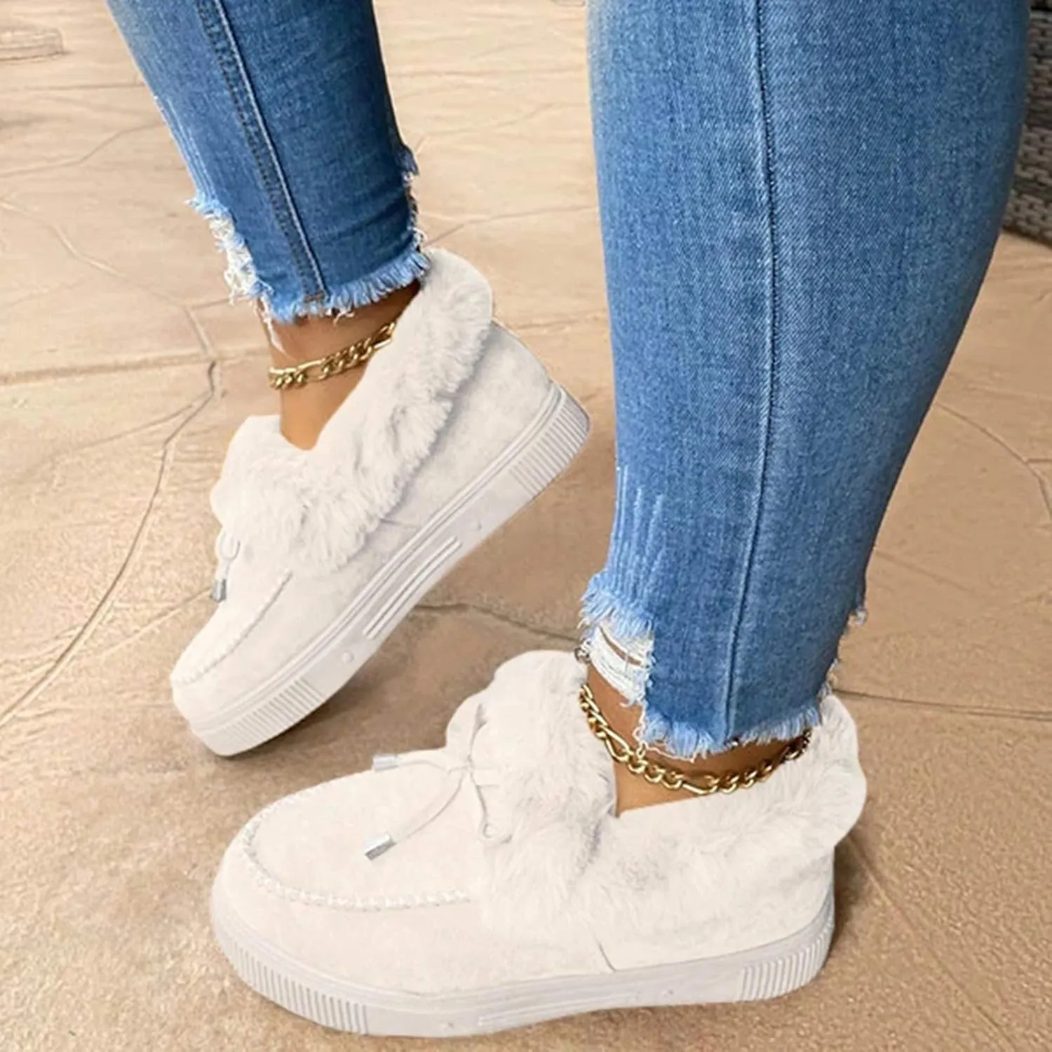Corashoes Casual Fashion Flat Boots Cute Warm Winter Durable Shoes Womens Snow Boots Loafer Flats Platform Shoes for Women