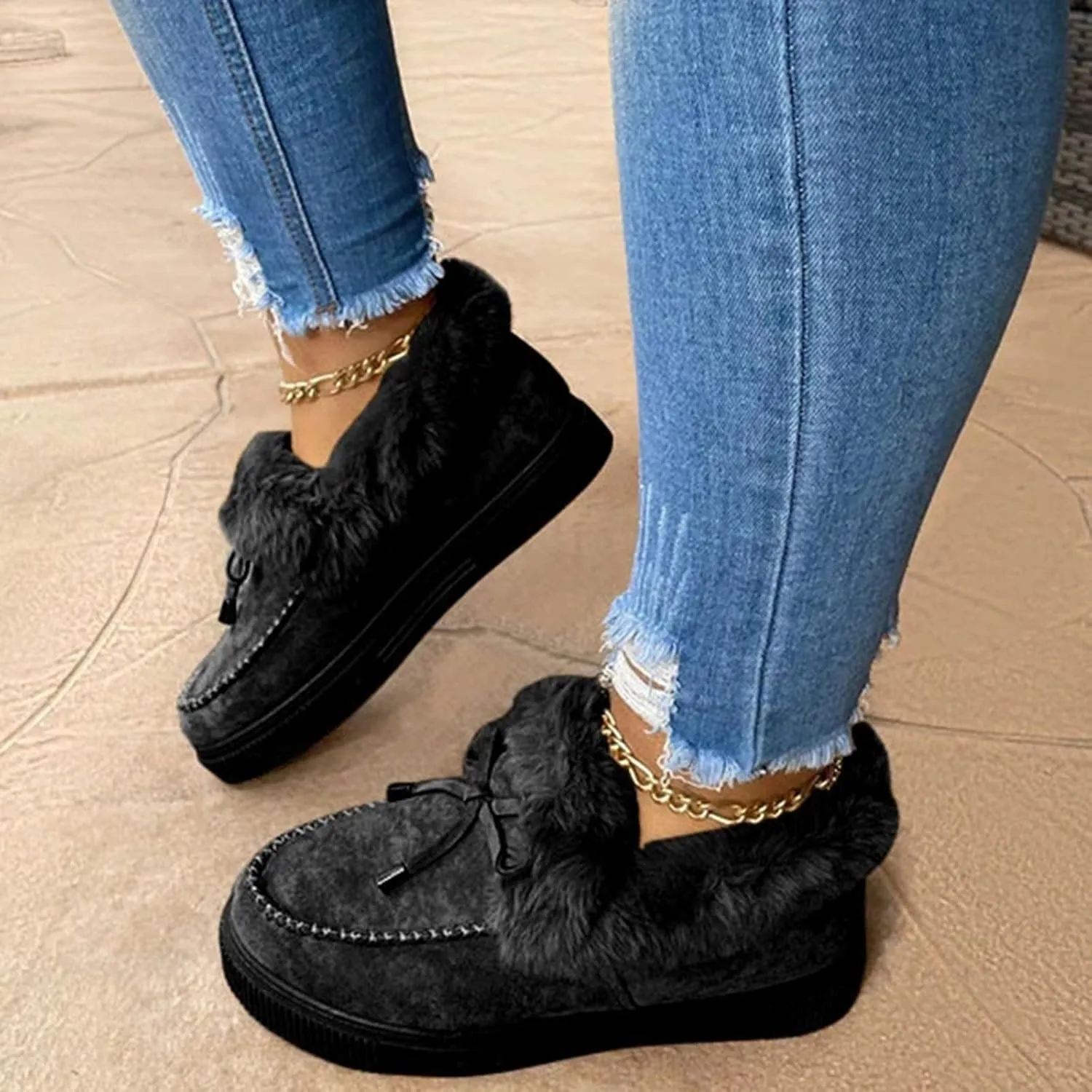 Corashoes Casual Fashion Flat Boots Cute Warm Winter Durable Shoes Womens Snow Boots Loafer Flats Platform Shoes for Women