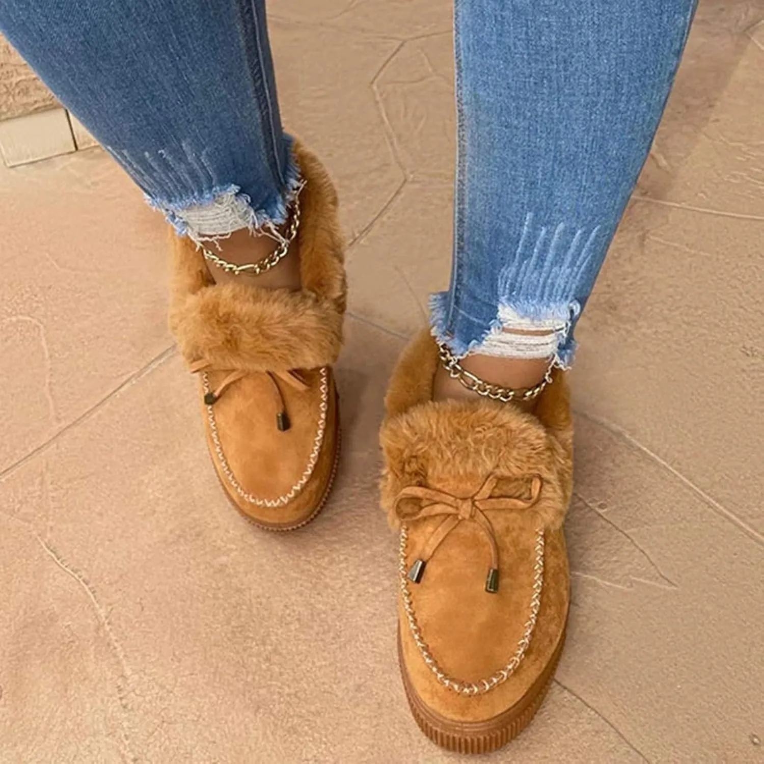 Corashoes Casual Fashion Flat Boots Cute Warm Winter Durable Shoes Womens Snow Boots Loafer Flats Platform Shoes for Women