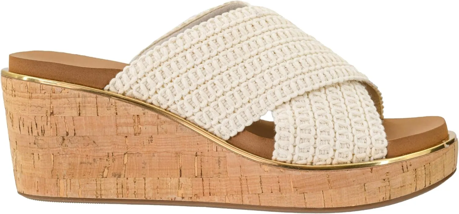 Corkys Footwear The Peace Out 2.5-Inch Woven Strap Wedge - Trendy and Chic Strap Design, Comfortable, Lightweight, and Durable Summer Wedges for Versatile Fashion