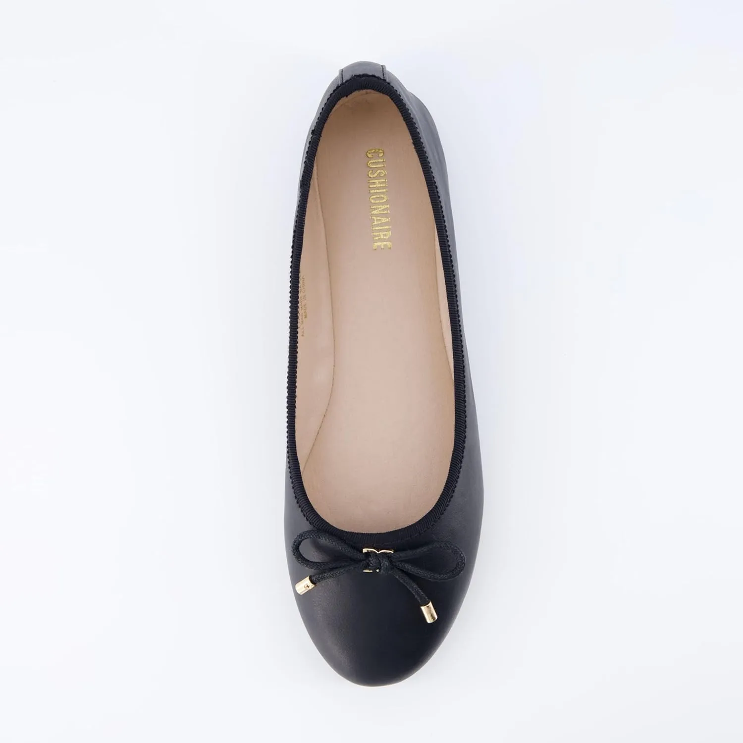 CUSHIONAIRE Women's Dove Bling Bow Flat with  Memory Foam, Wide Widths Available