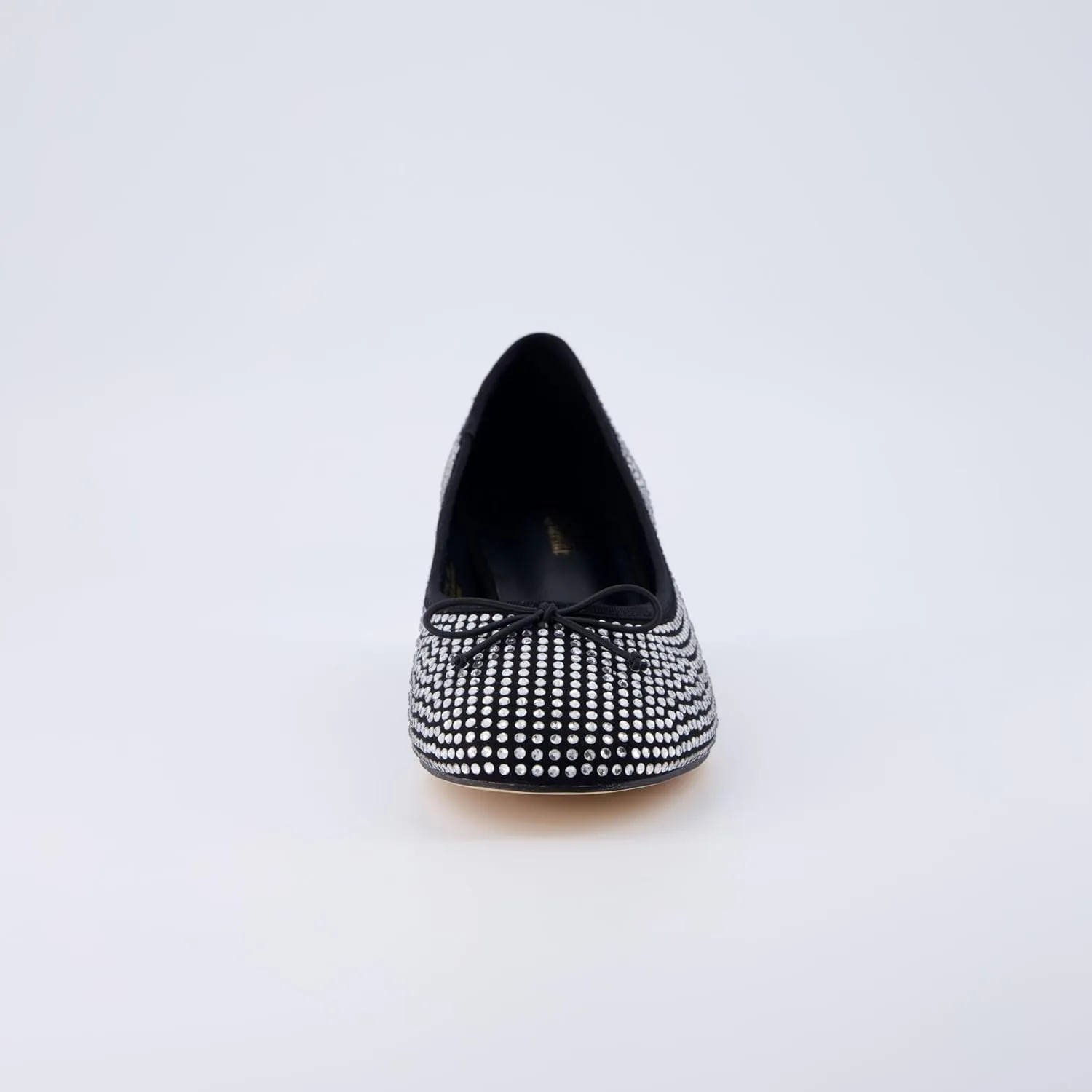 CUSHIONAIRE Women's Eiffel Rhinestone Bling Bow Flat with  Memory Foam and Wide Widths Available