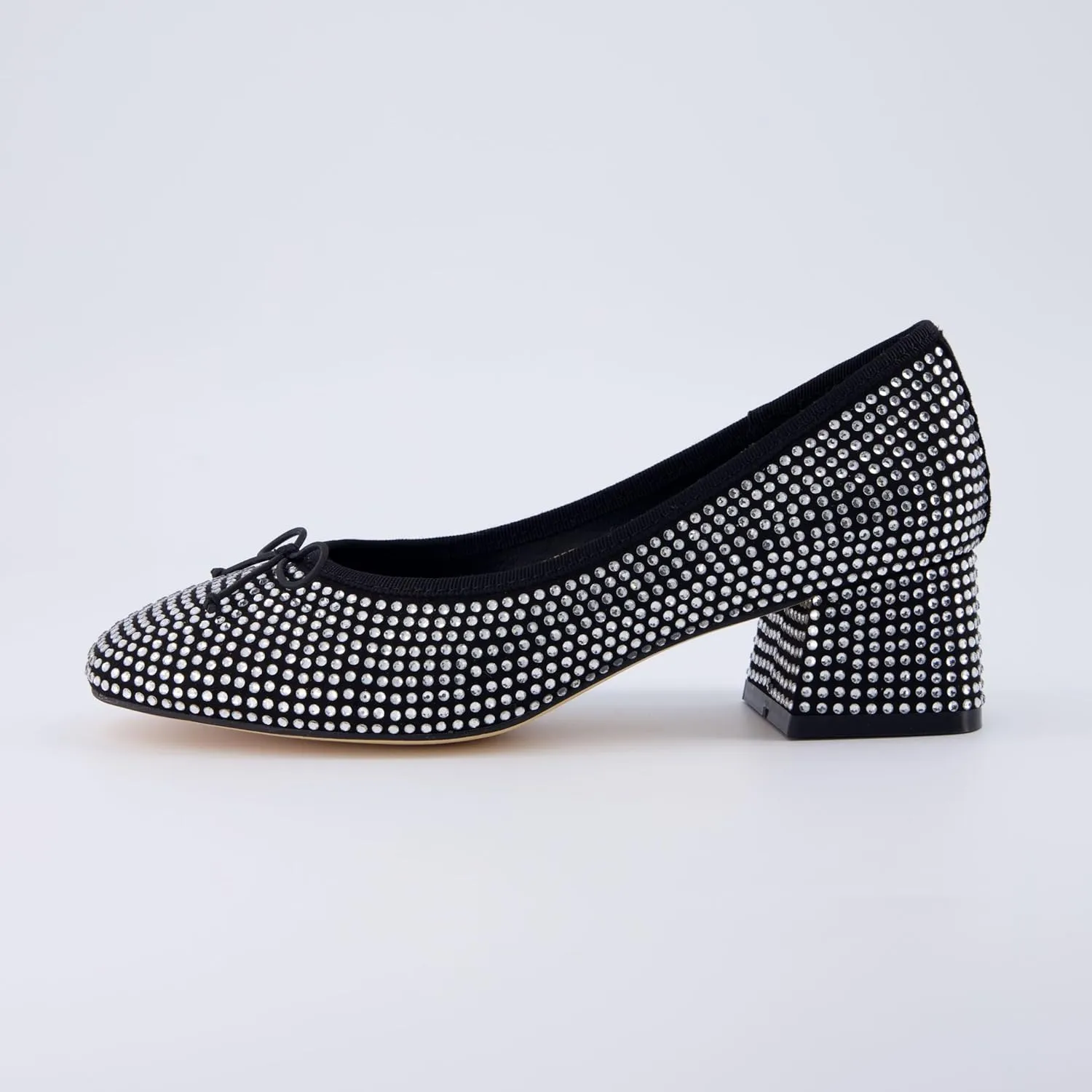 CUSHIONAIRE Women's Eiffel Rhinestone Bling Bow Flat with  Memory Foam and Wide Widths Available