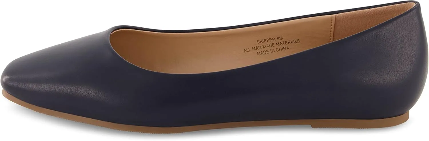 CUSHIONAIRE Women's Skipper Flat with  Memory Foam, Wide Widths Available