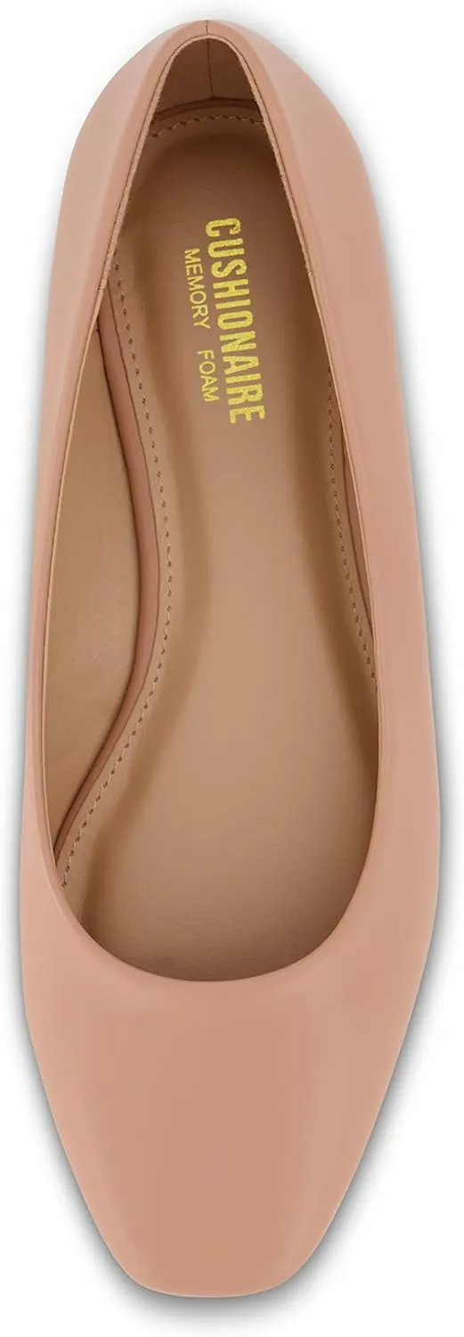 CUSHIONAIRE Women's Skipper Flat with  Memory Foam, Wide Widths Available