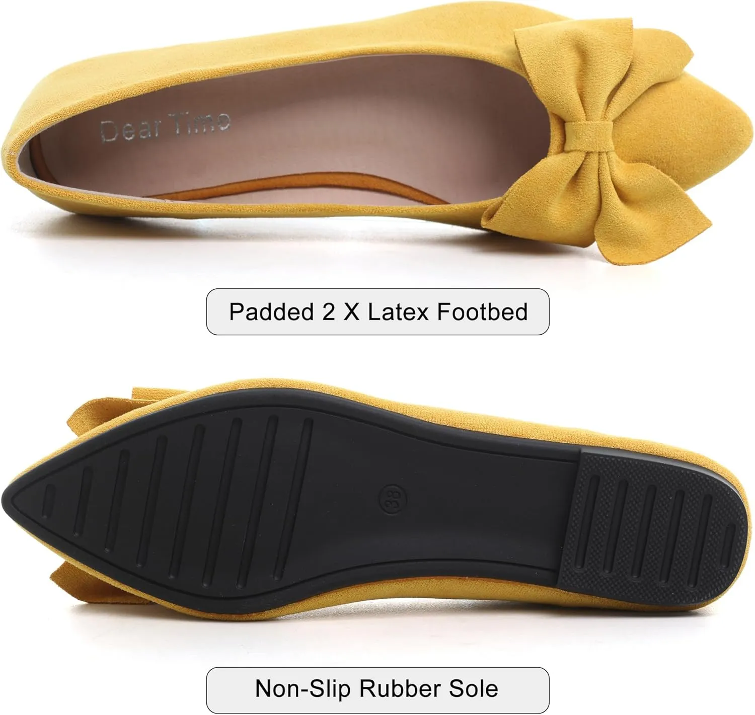 Dear Time Women's Ballet Flats Dress Ballet Shoes Slip on for Office Work Comfortable Shoes