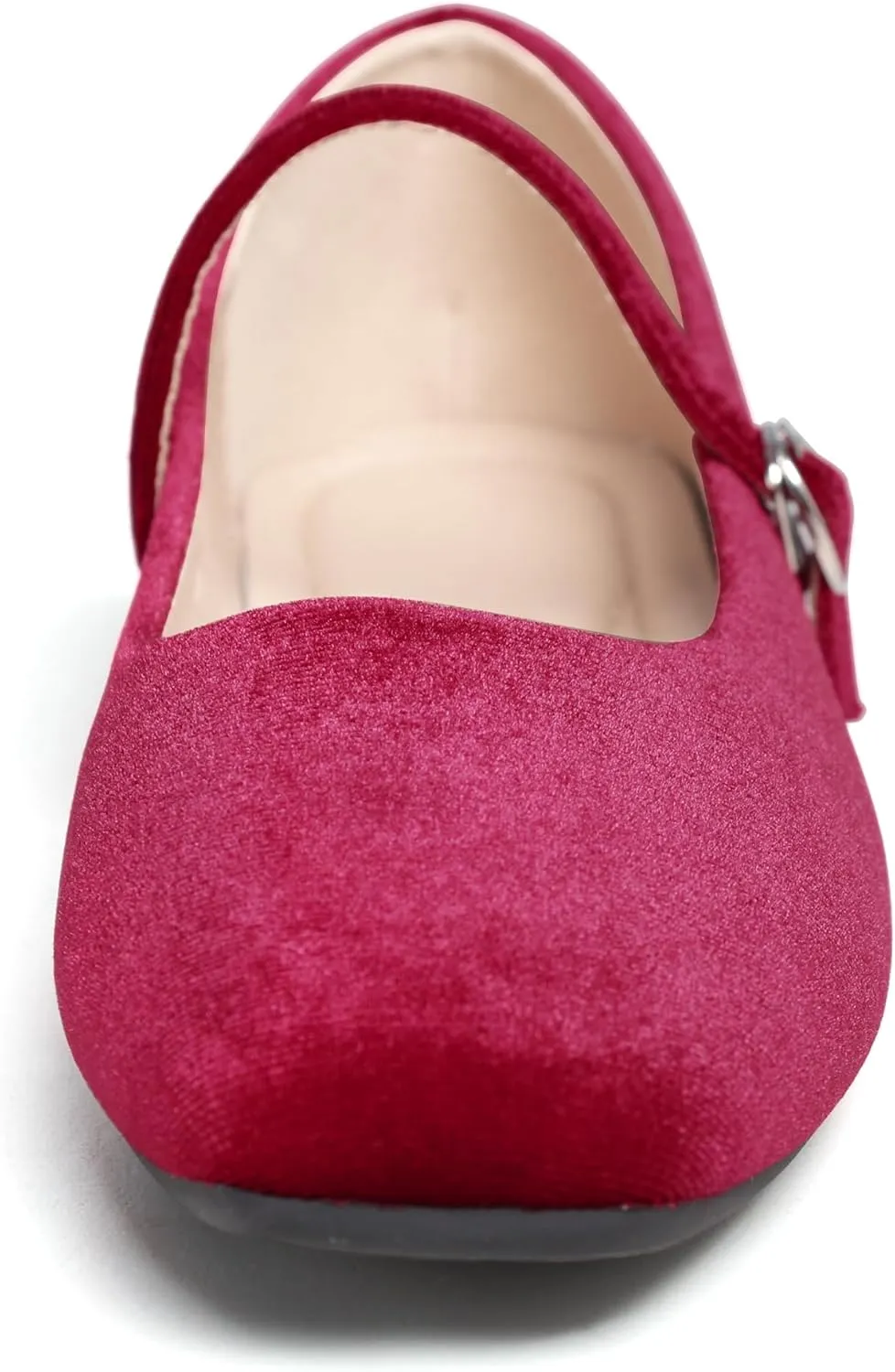 Dear Time Women's Comfortable Mary Jane Flats Soft Flats Square Toe Casual Ballet Flats with Ankle Strap