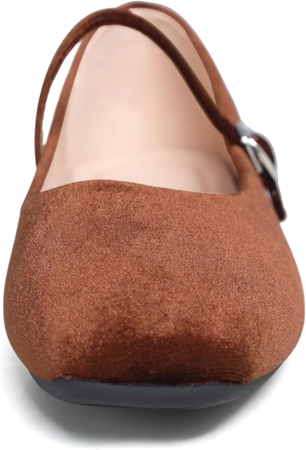 Dear Time Women's Comfortable Mary Jane Flats Soft Flats Square Toe Casual Ballet Flats with Ankle Strap