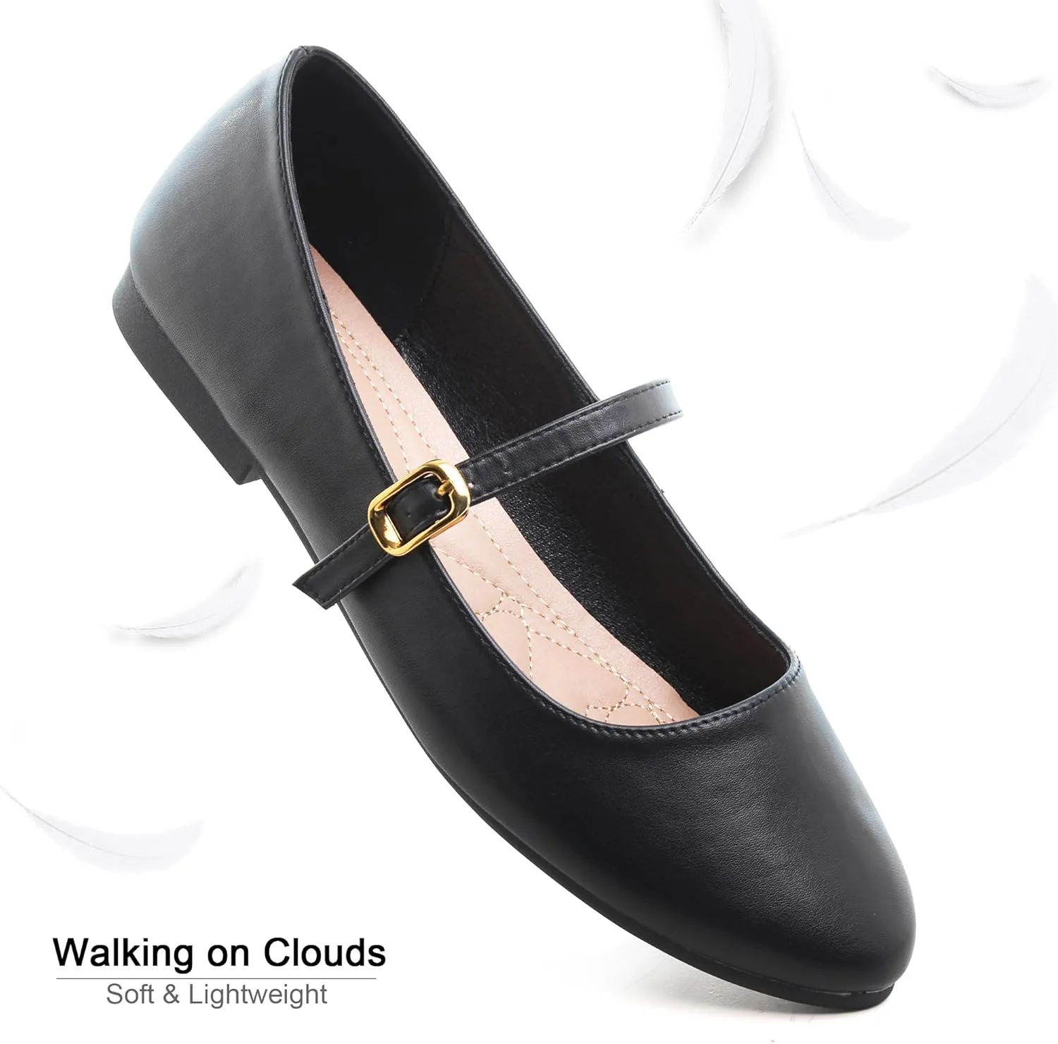 Dear Time Women's Flat Mary Jane Shoes Ankle Strap Round Toe Chinese Style Ballet Flats Casual Walking Shoes