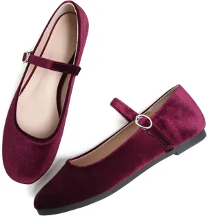 Dear Time Women's Square Toe Ballet Flats Elegant Comfortable Mary Jane Flats Dress Flats Shoes