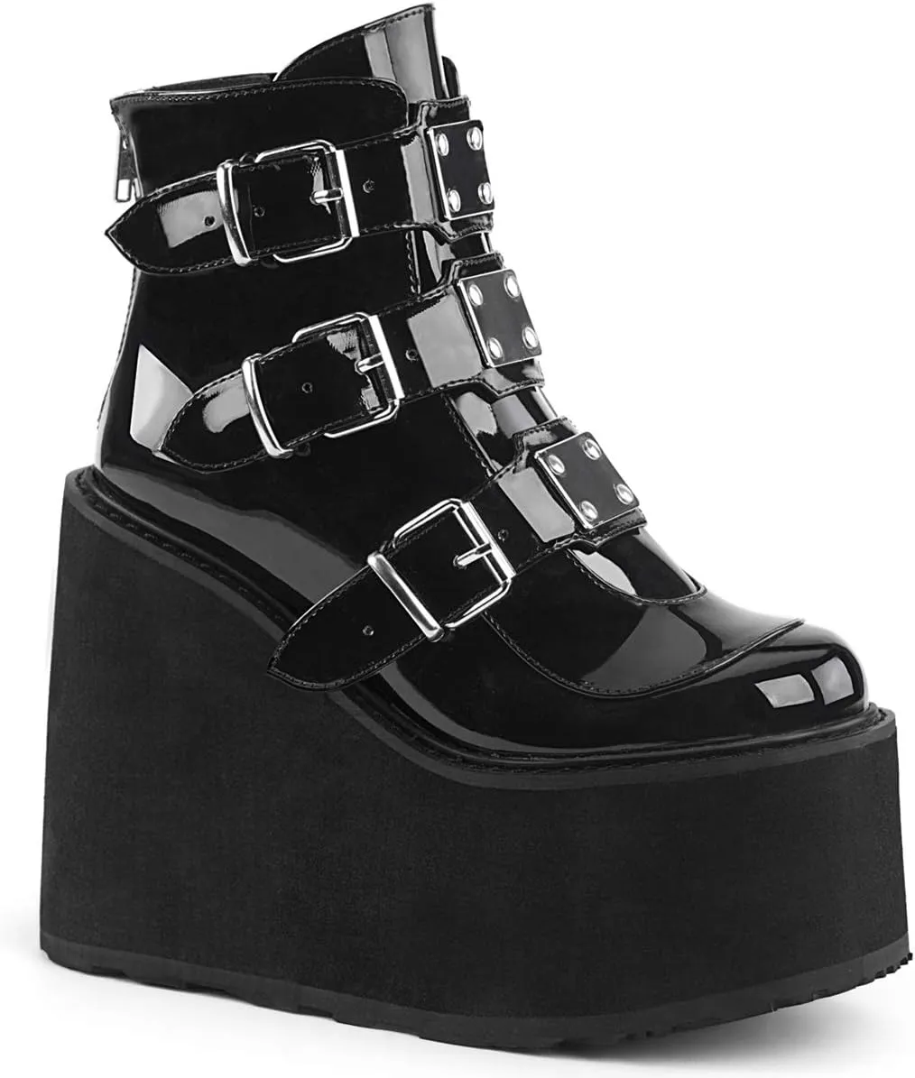Demonia SWING-105 Women's Ankle Boots, Black Patent, 9