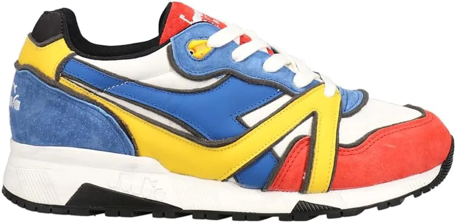 Diadora Mens N9000 Dessau Lace Up Sneakers Shoes Casual - Blue, Orange, Yellow