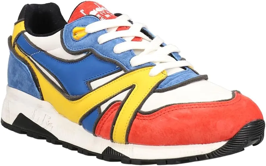 Diadora Mens N9000 Dessau Lace Up Sneakers Shoes Casual - Blue, Orange, Yellow