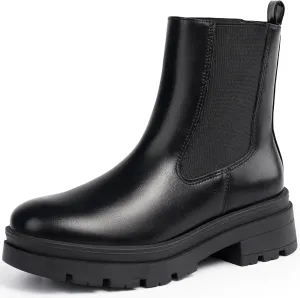 Dodow Womens Chelsea Boots Chunky Heel High Elastic Slip On Ankle Booties