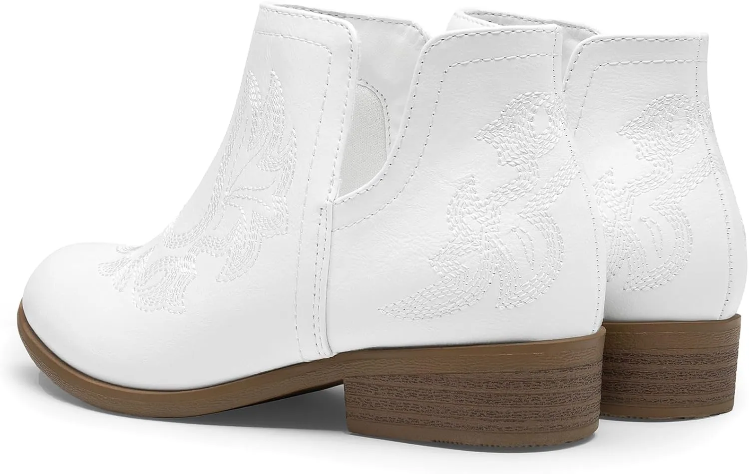 DREAM PAIRS Girls Booties Ankle Short Cowgirl Cowboy Western Boots