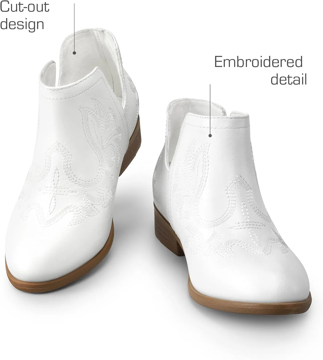 DREAM PAIRS Girls Booties Ankle Short Cowgirl Cowboy Western Boots