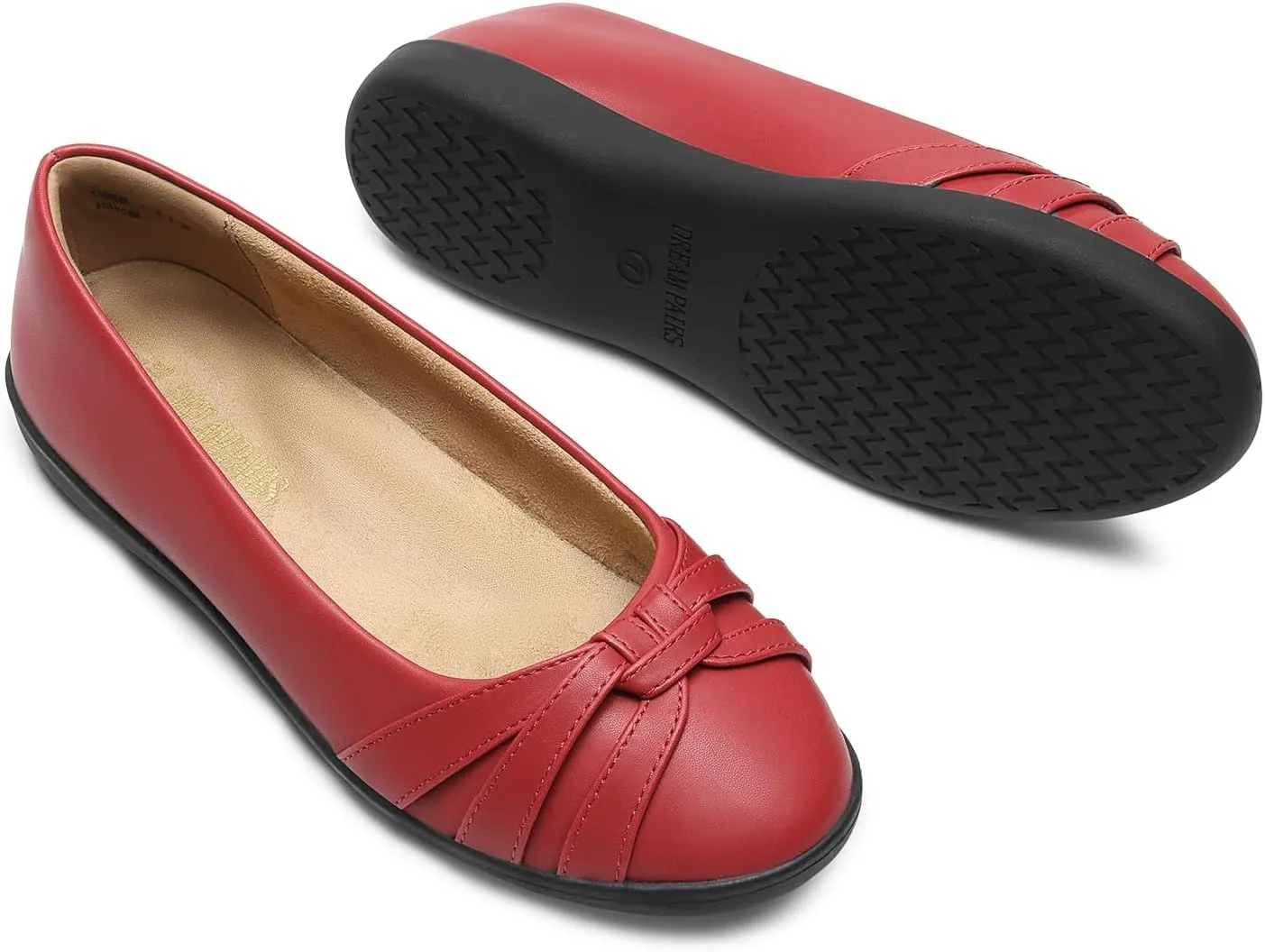 DREAM PAIRS Women’s Ballet Flats, Comfortable Round Toe Slip on Dressy Work Office Shoes with Arch Support