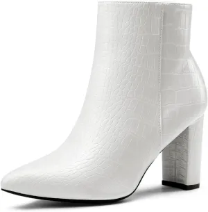 DREAM PAIRS Women's Chunky Heel Ankle Booties Pointed Toe Short Boots
