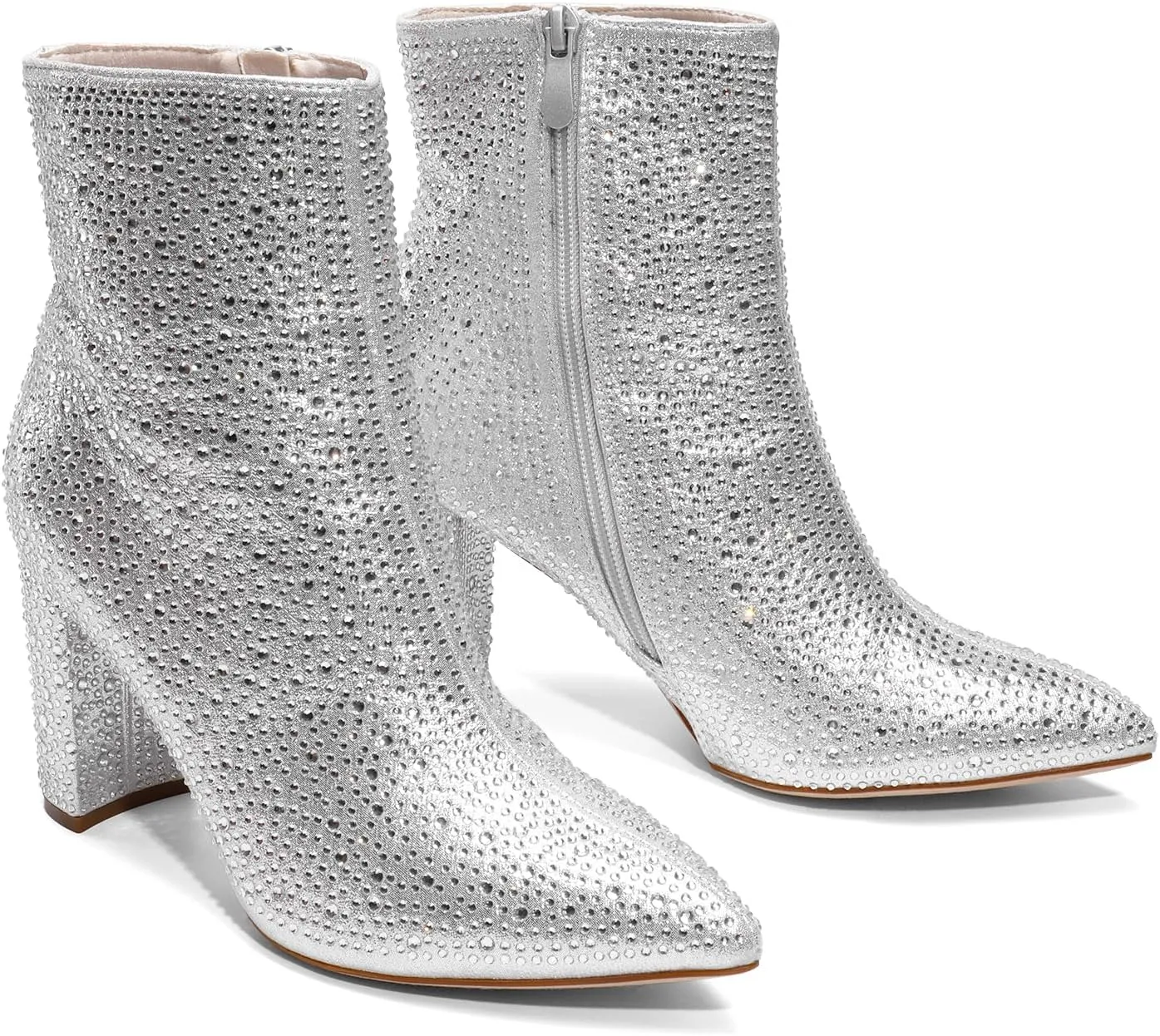 DREAM PAIRS Women's Chunky Heel Ankle Booties Pointed Toe Short Boots