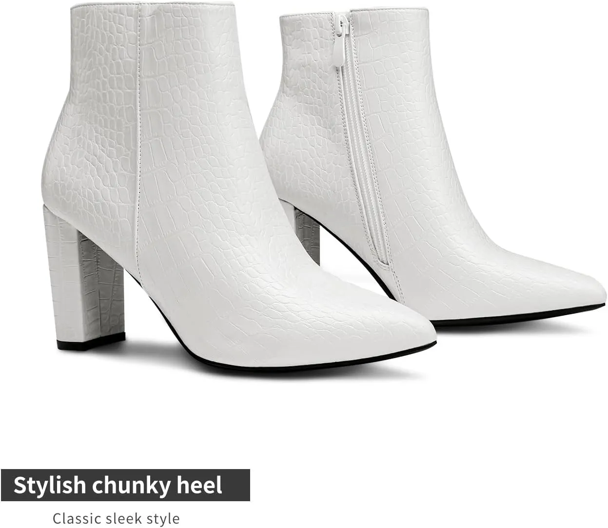 DREAM PAIRS Women's Chunky Heel Ankle Booties Pointed Toe Short Boots