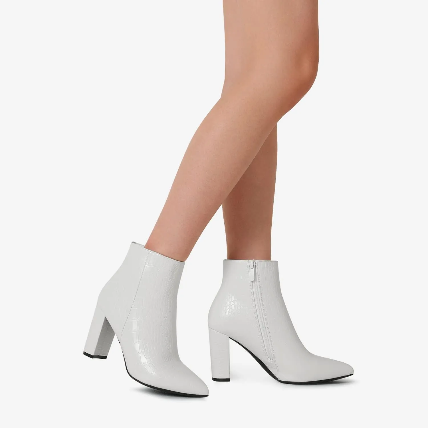 DREAM PAIRS Women's Chunky Heel Ankle Booties Pointed Toe Short Boots