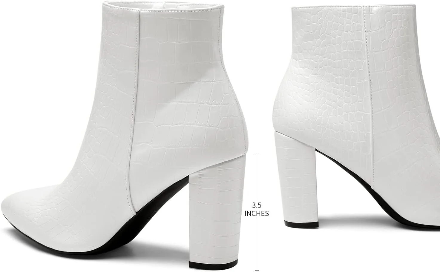 DREAM PAIRS Women's Chunky Heel Ankle Booties Pointed Toe Short Boots