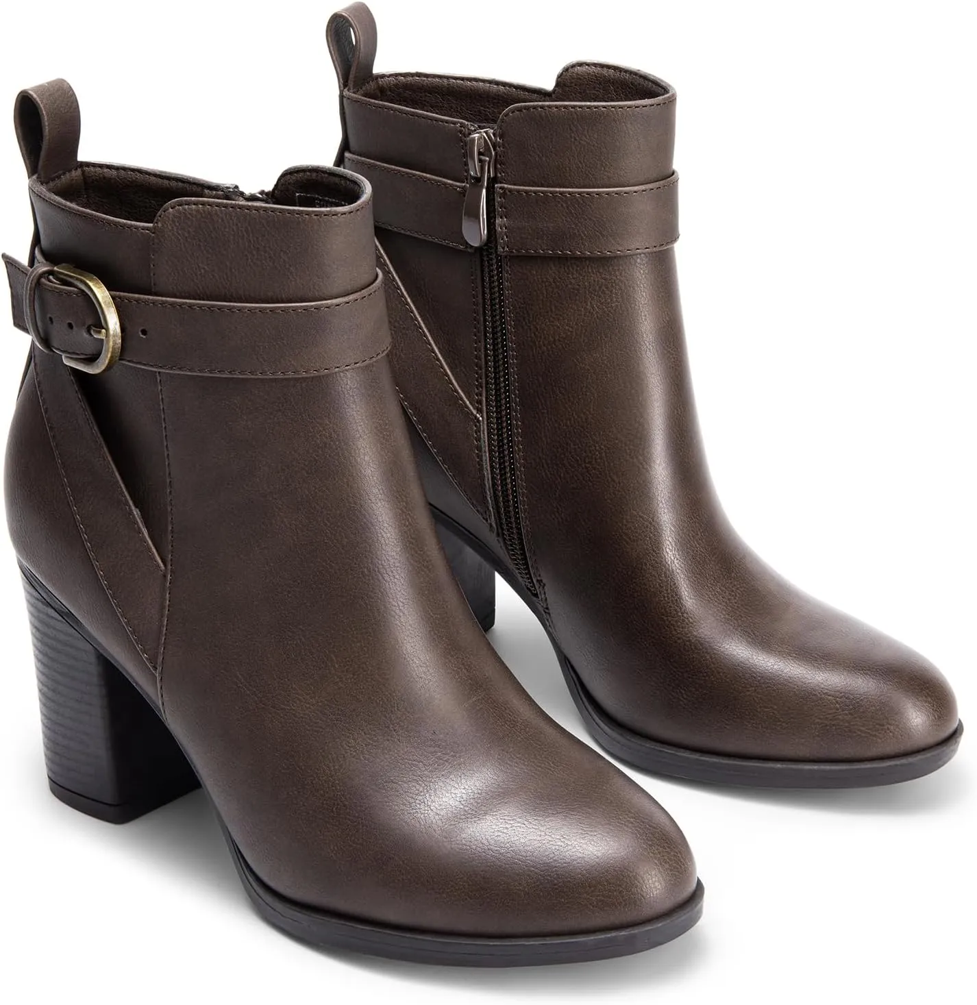 DREAM PAIRS Women's Chunky High Heel Ankle Boots Round Toe Fall Short Booties Shoes